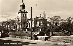 Kyrkan på vykort omkring 1940