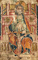 Bapa, Roh Kudus, dan Kristus Tersalib, digambarkan dalam manuskrip Wales ca 1390–1400