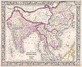 1864 Mitchell Map of India, Tibet, China and Southeast Asia