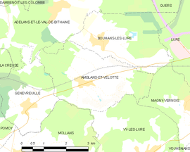 Mapa obce Amblans-et-Velotte