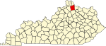 State map highlighting Pendleton County