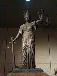 Themis, outside the Supreme Court of Queensland, Brisbane, Queensland, Australia