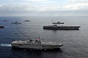 USS George Washington (CVN-73) and JS Hyūga (DDH-181)