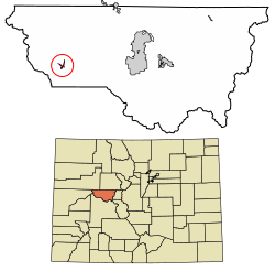 Location of the Redstone CDP in Pitkin County, Colorado