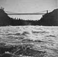 A view of the bridge from the Whirlpool Rapids