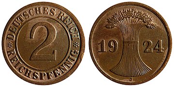 2 Reichspfennig von 1924