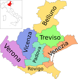 Veneto xəritədə