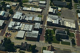 An aerial view of Falls City, Nebraska, in 2013; this was the city in which the real-life events surrounding Teena's murder took place.