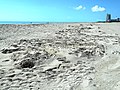 Wave Pattern Imprinted on Sand showing hardened sand, view towards South Pointe (from 13th Street)