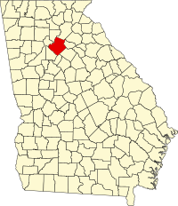 Map of Džordžija highlighting Gwinnett County