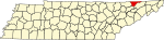 State map highlighting Hancock County