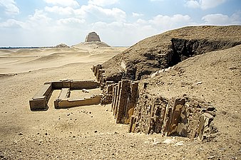 View of the Meidum Pyramid from the Mastaba of Nefermaat