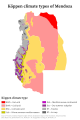 Köppen climate map of Mendoza