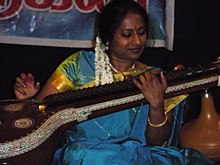 This is a picture of Nirmala Rajasekar performing live in the prestigious Janaranjini Sabha in Kumbakonam, Tamil Nadu