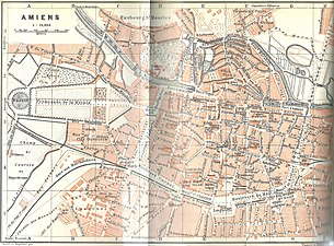 Kaart van Amiens in 1913