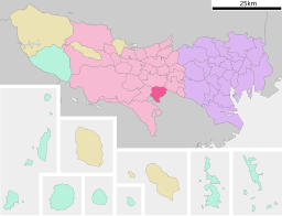 Inagis läge i Tokyo prefektur