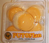 Puto flan, a combination of puto and leche flan