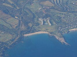 Luchtfoto met golfbanen van het Kapalua Resort