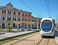 A tram-train on street