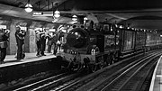 Original Metropolitan Steam Train passes through Great Portland Street Station