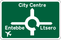 Map-type advance direction sign - roundabout - Primary roads.