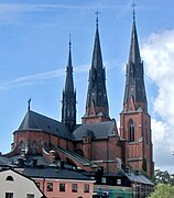 Uppsala: Uppsala domkyrka - Construction 1258-1435; Gothic architecture; northern Europes's tallest (119 m).