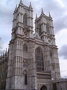 Fachada ocidental da Abadia de Westminster, Londres, concluída em 1745