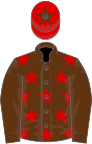 Brown, red stars, brown sleeves, red cap, brown star