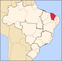 Map of Brazil highlighting the state