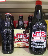 IBC Root Beer, two bottle sizes