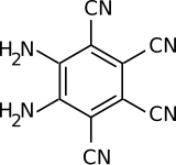 Strukturformel von 5,6-Diaminobenzo-1,2,3,4-tetracarbonitril