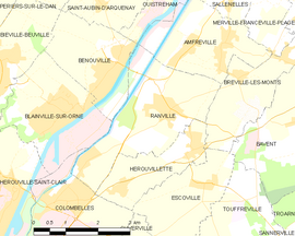 Mapa obce Ranville