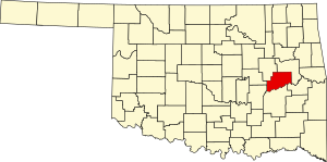 Map of Oklahoma highlighting McIntosh County