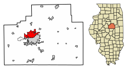 Location of Normal in McLean County, Illinois.