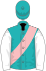 Emerald Green, Pink Sash, White Sleeves, Emerald green Cap