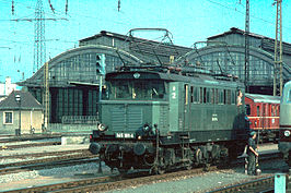 DB 145 181-4 op 8 juli 1975 te Basel Badischer Bahnhof