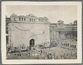 Detail of the entrance of Moti Bagh Palace from an album of photographs compiled by the wife of H.R. Hunter during his time as Dental Surgeon at Moti Bagh Palace during the reign of Maharajah Bhupinder Singh, c. 1922–23