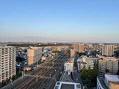 Distant view with Joban Line from Keyaki Plaza 2.jpg