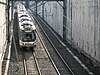 Manila MRT Train approaching Ayala Station