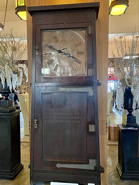 File:Arts and Crafts Grandfather Clock, Great Hall, Grove Park Inn, Grove Park-Sunset, Asheville, NC.jpg