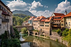 2017 Škofjeloško mestno jedro in Kapucinski most Avtor: Bernd Thaller