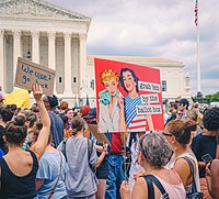 Demonstrators protesting for abortion rights, which Project 2025 plans to limit