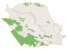 Mapa konturowa gminy Grodzisko Dolne, po prawej znajduje się punkt z opisem „Grodzisko Nowe”