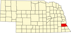 Karte von Otoe County innerhalb von Nebraska