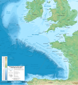 Carte bathymétrique du golfe de Gascogneet de ses abords.