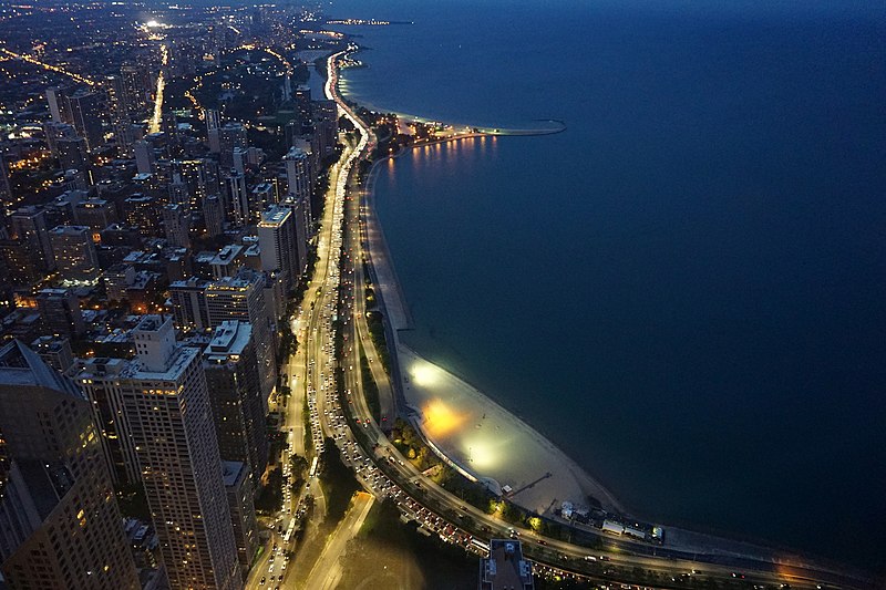 File:City and North Lakeshore Drive from 360 Chicago at night (49687502986).jpg