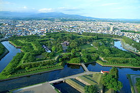 五稜郭タワーから望む五稜郭