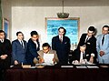 Image 57Prime Minister Ibrahim Nasir signs independence agreement with the British on July 26, 1965. (from Maldives)