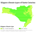 Köppen climate map of Santa Catarina