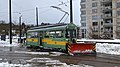 Schneepflug-Arbeitswagen am Bahnhof Stettbach